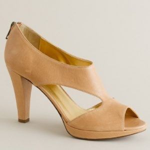 J.Crew Alecia leather platform peep toe